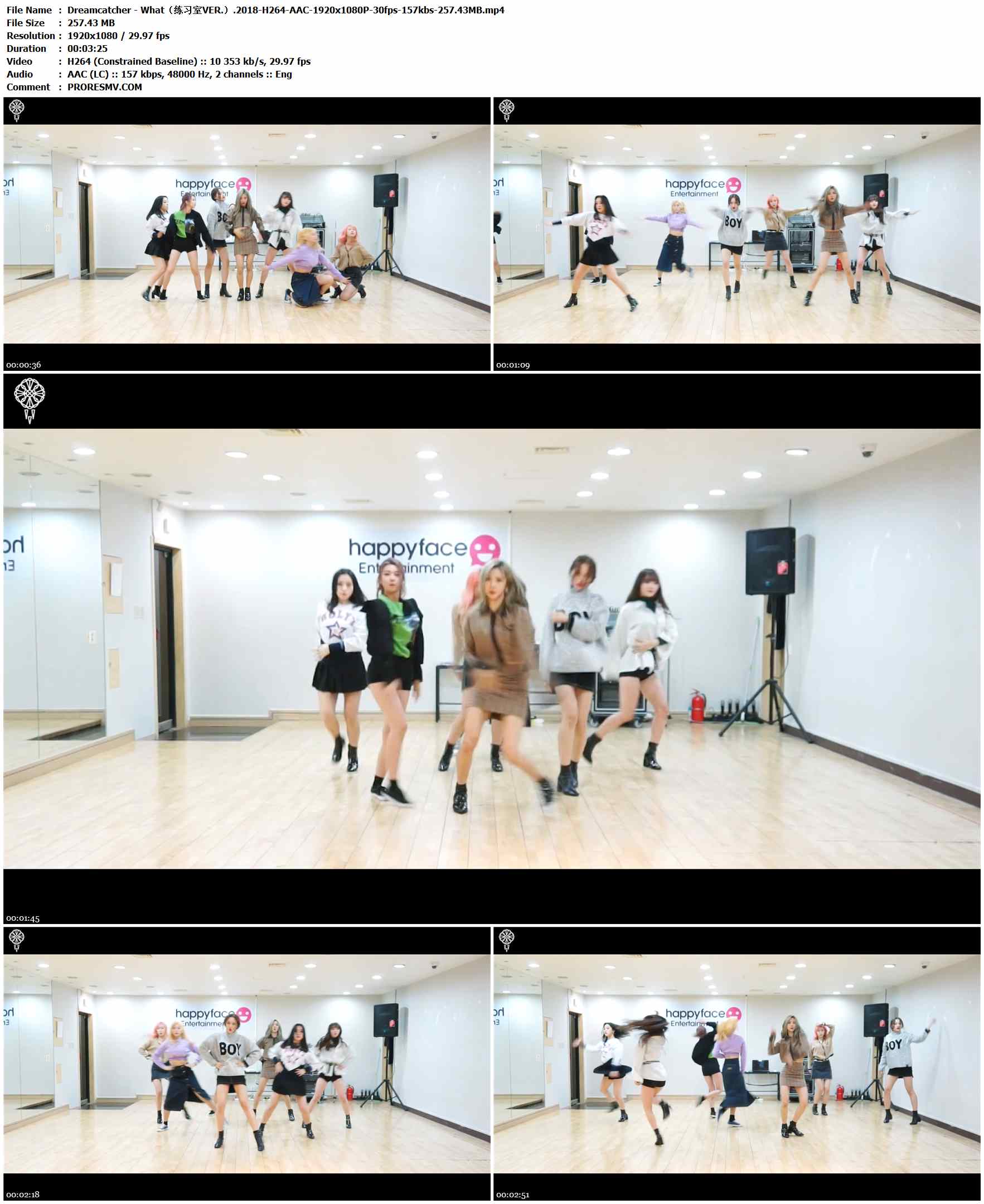 Dreamcatcher - What（练习室VER.）.2018-H264-AAC-1920x1080P-30fps-157kbs-257.43MB官方MV_高清MV